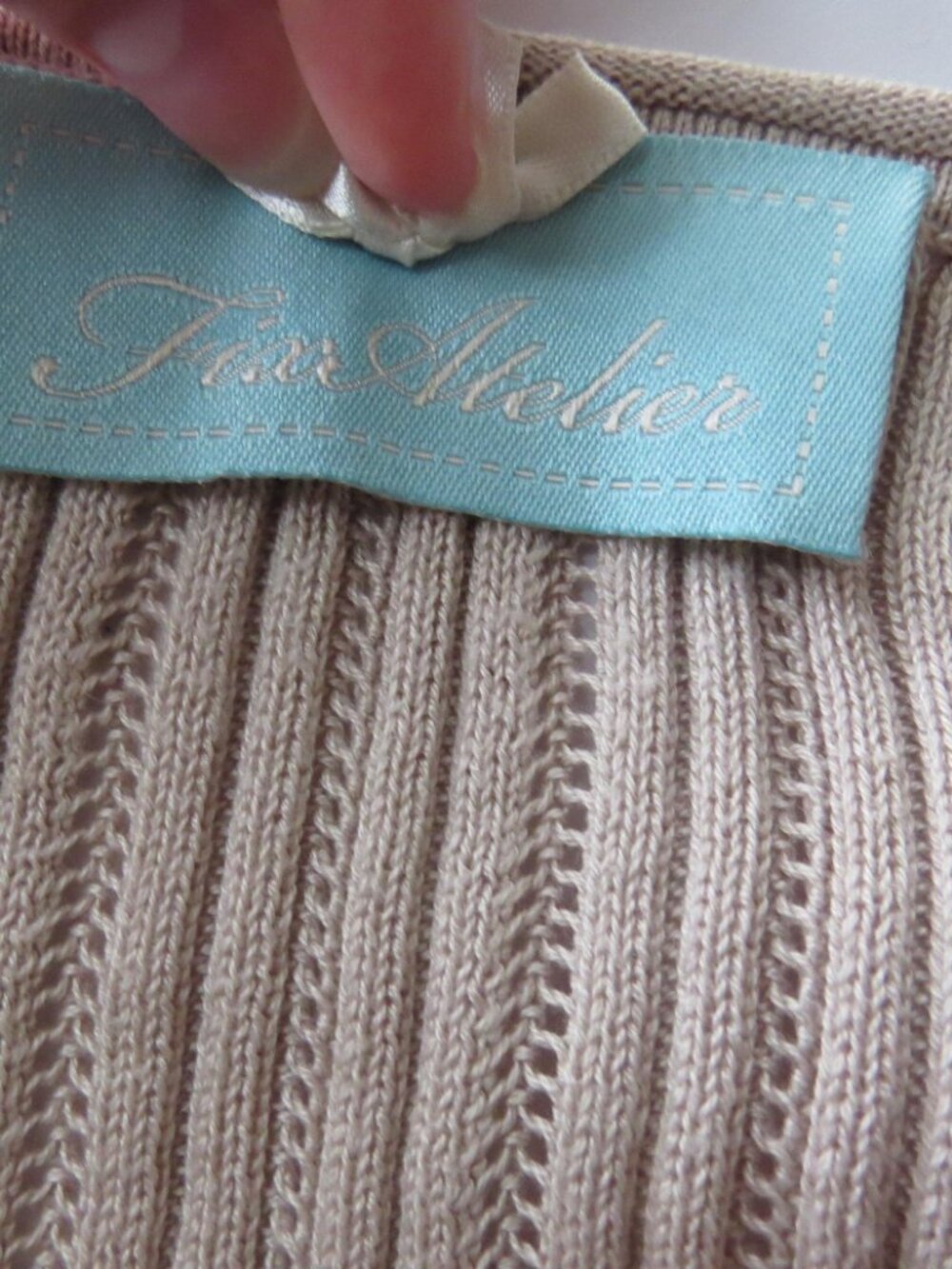 Vintage 2000s Fiore Atelier Ribbed Knit Camisole, Italian 00s, Camel Brown/Tan, - Picture 4 of 8